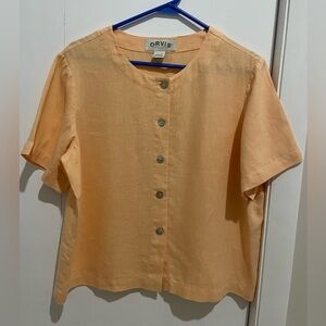 Orvis Linen Button Down Short Sleeve Shirt